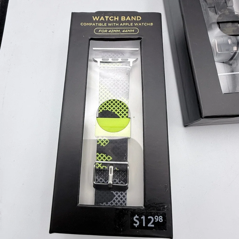 Unbranded Watch Band Lot 4 42mm 44mm Apple Watch Compatible Camo Leather Fabric